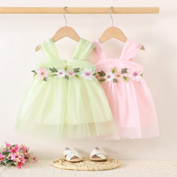 👗👶 Soft Cotton Summer Dress for Baby Girls – Floral Delight